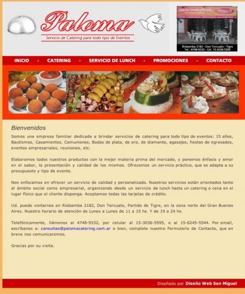Paloma catering | servicio de catering para todo tipo de eventos sociales y corporativos | don torcuato | zona norte del gba